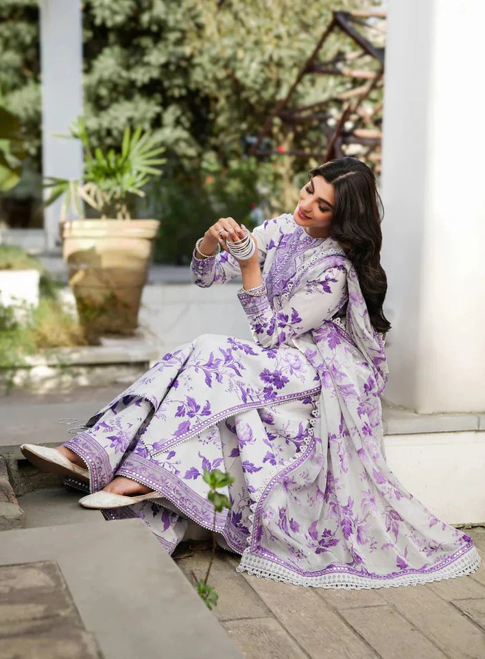 ANEELAS UNSTICH PRINTED LAWN EMBROIDERY DRESS 3 PIECE 518
